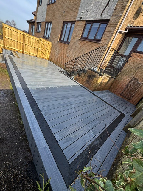 Grey wood decking