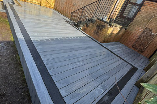 Grey wood decking